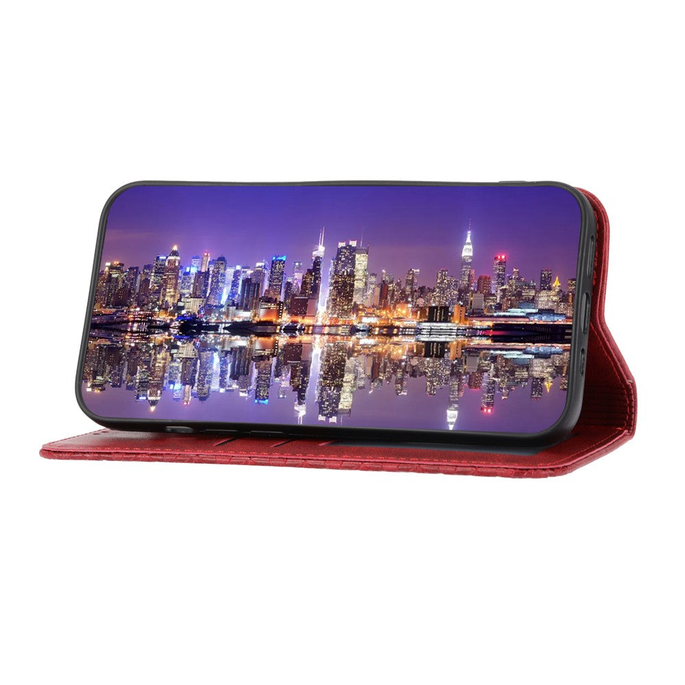 Til Samsung Galaxy A04e 4G / F04 4G / M04 4G Imprinted Rhombus Pattern Kalvetekstur Telefoncover PU Læder Wallet Stand Magnetisk Lukning Cover