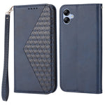 Til Samsung Galaxy A04e 4G / F04 4G / M04 4G Imprinted Rhombus Pattern Kalvetekstur Telefoncover PU Læder Wallet Stand Magnetisk Lukning Cover