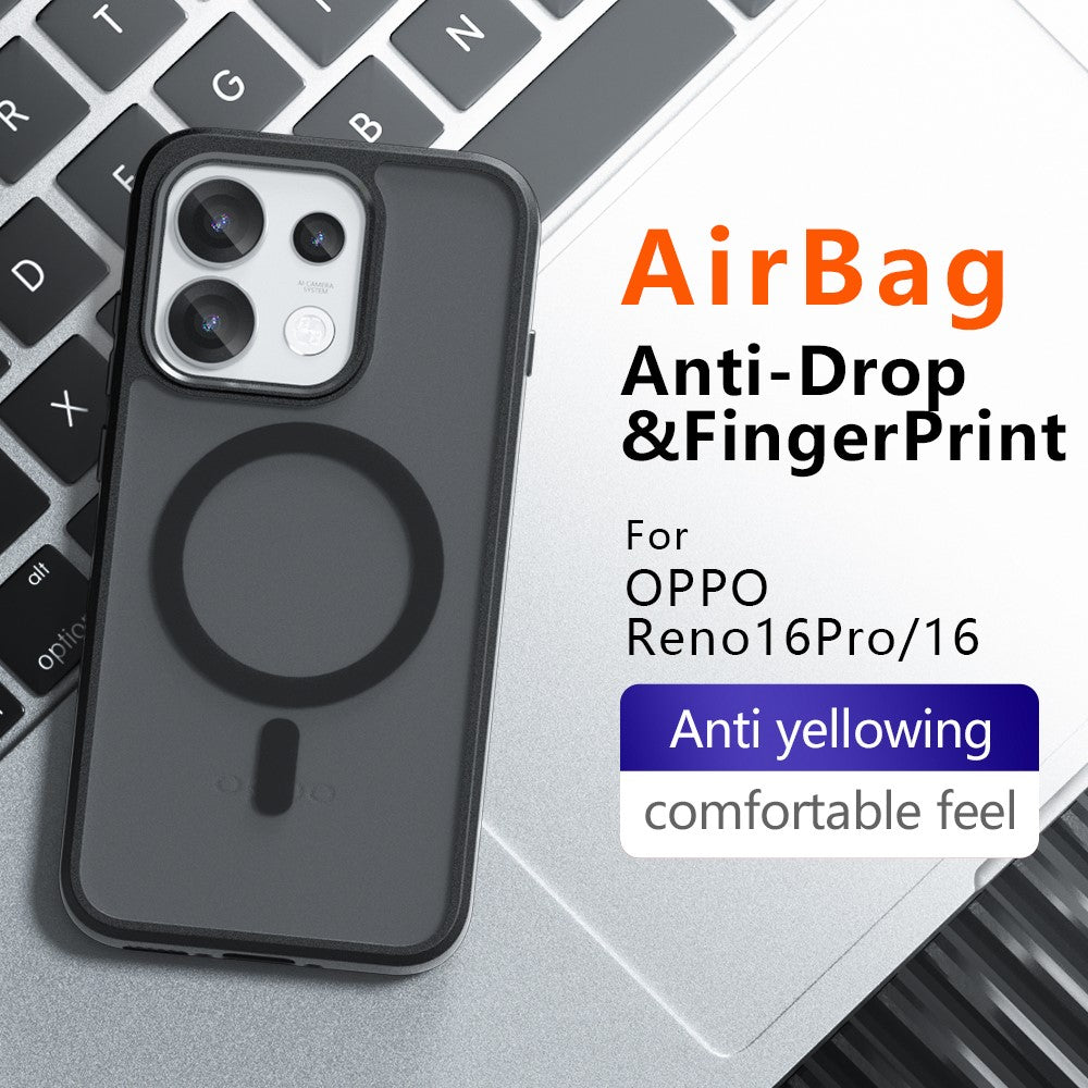 Oppo Reno16 Pro 5G (Global) / Reno16 5G (Global) Magnetiskt Skal TPU + PC Matt Skin Touch mobilskal