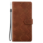 For Samsung Galaxy S26 FE Wallet Case Imprinted Ethnic Pattern Leather Phone Cover with Wrist Strap