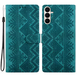 For Samsung Galaxy S26 FE Wallet Case Imprinted Ethnic Pattern Leather Phone Cover with Wrist Strap