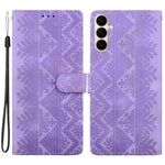 For Samsung Galaxy S26 FE Wallet Case Imprinted Ethnic Pattern Leather Phone Cover with Wrist Strap