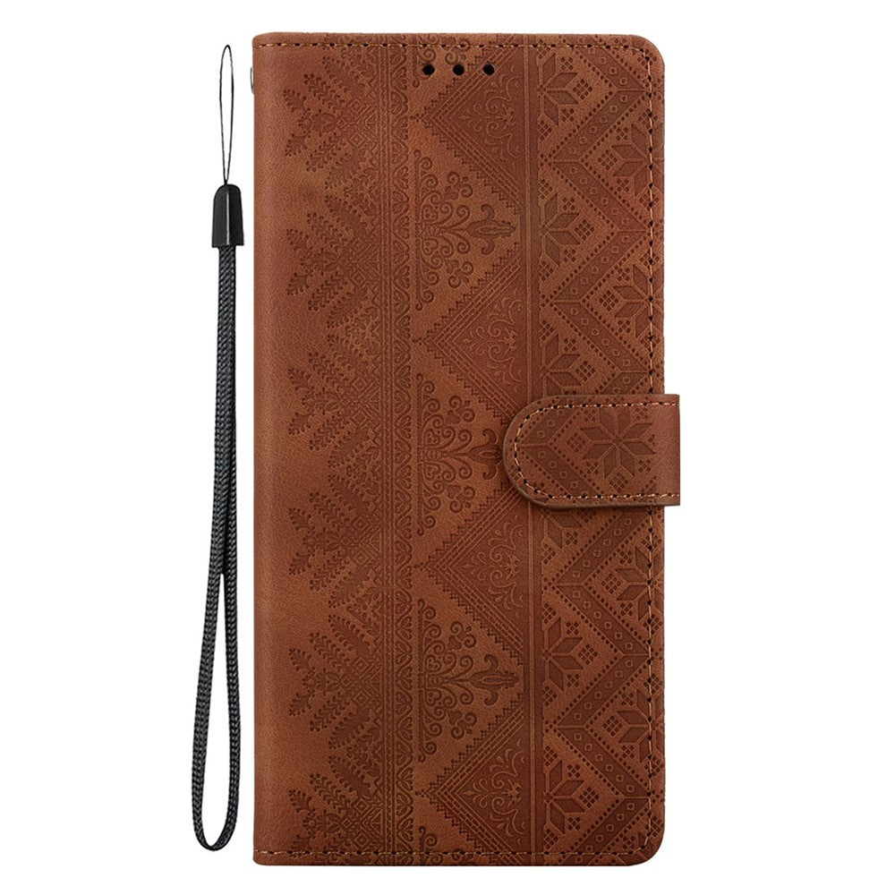 For Samsung Galaxy A36 5G  /  A37 5G Wallet Case Imprinted Ethnic Pattern Leather Phone Cover with Wrist Strap