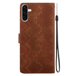 Til Samsung Galaxy A56 5G Pung Etui Med Præget Etnisk Mønster Læder Telefoncover med Håndrem