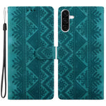 Til Samsung Galaxy A56 5G Pung Etui Med Præget Etnisk Mønster Læder Telefoncover med Håndrem