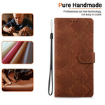 For Samsung Galaxy A27 5G Wallet Case Imprinted Ethnic Pattern Leather Phone Cover with Wrist Strap