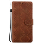 For Samsung Galaxy A27 5G Wallet Case Imprinted Ethnic Pattern Leather Phone Cover with Wrist Strap