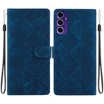 For Samsung Galaxy A27 5G Wallet Case Imprinted Ethnic Pattern Leather Phone Cover with Wrist Strap