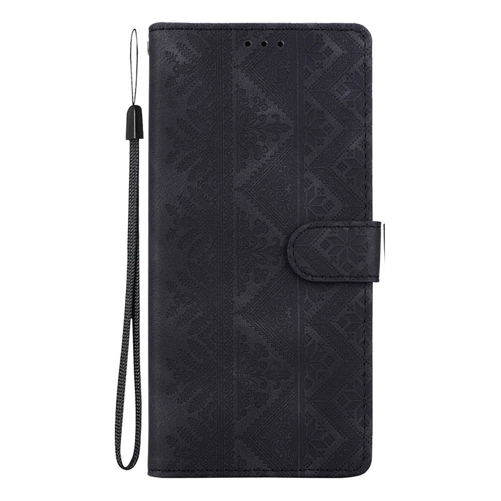 For Xiaomi Redmi Note 15 Pro+ 5G (Global)  /  Poco M8 Pro 5G Wallet Case Imprinted Ethnic Pattern Leather Phone Cover with Wrist Strap