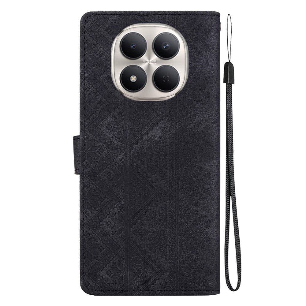 For Xiaomi Redmi Note 15 Pro+ 5G (Global)  /  Poco M8 Pro 5G Wallet Case Imprinted Ethnic Pattern Leather Phone Cover with Wrist Strap
