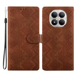 For Xiaomi Redmi Note 15 Pro+ 5G (Global)  /  Poco M8 Pro 5G Wallet Case Imprinted Ethnic Pattern Leather Phone Cover with Wrist Strap
