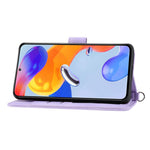 For Xiaomi 13 PU Leather Wallet Phone Cover Skin-touch Feeling Imprinted Flowers Stand Case with Wrist Strap and Shoulder Strap