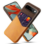 For Google Pixel 11 Pro XL Case PU Leather Cloth Texture Hard PC Phone Cover with Card Holder