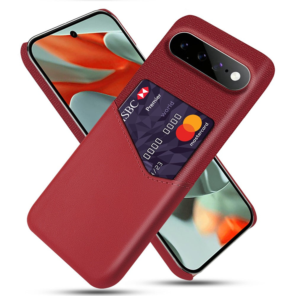For Google Pixel 11 Pro XL Case PU Leather Cloth Texture Hard PC Phone Cover with Card Holder