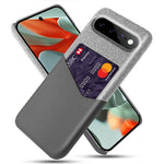 For Google Pixel 11 Pro XL Case PU Leather Cloth Texture Hard PC Phone Cover with Card Holder