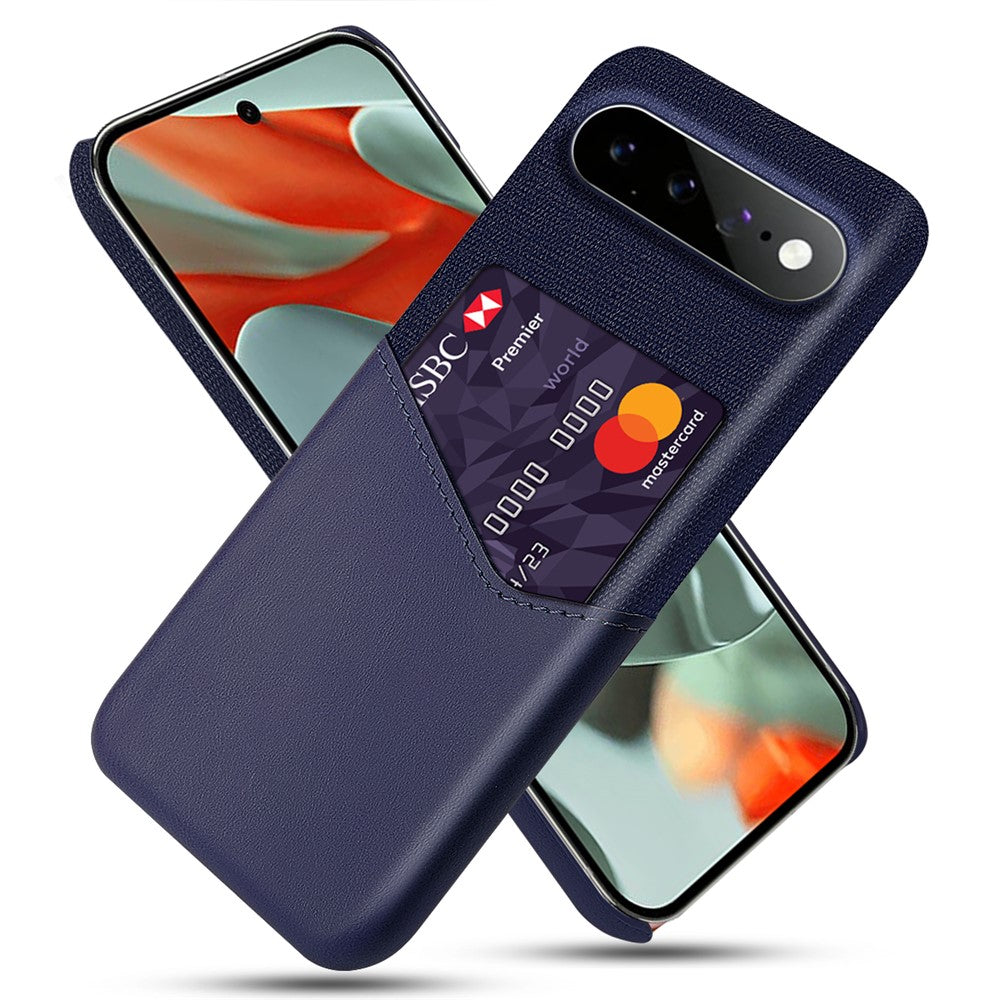 For Google Pixel 11 Pro XL Case PU Leather Cloth Texture Hard PC Phone Cover with Card Holder