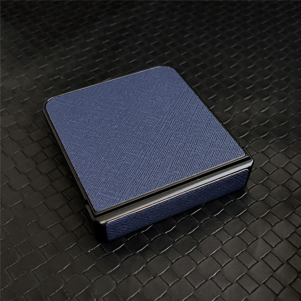 For Samsung Galaxy Z Flip7 5G Case Cross Texture Hinge Protection Leather + PC Foldable Phone Cover