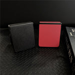 For Samsung Galaxy Z Flip7 5G Case Cross Texture Hinge Protection Leather + PC Foldable Phone Cover