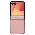 For Samsung Galaxy Z Flip7 5G Case Cross Texture Hinge Protection Leather + PC Foldable Phone Cover