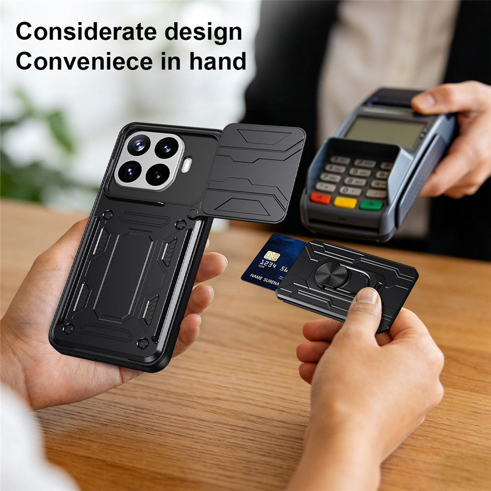 For Xiaomi 17T Pro Case PC + TPU Kickstand Phone Back Cover with Camera Slider