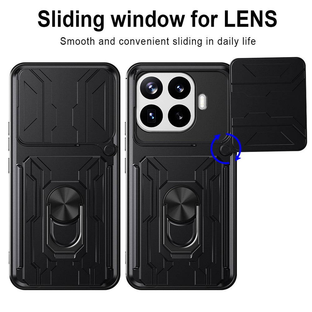 For Xiaomi 17T Pro Case PC + TPU Kickstand Phone Back Cover with Camera Slider