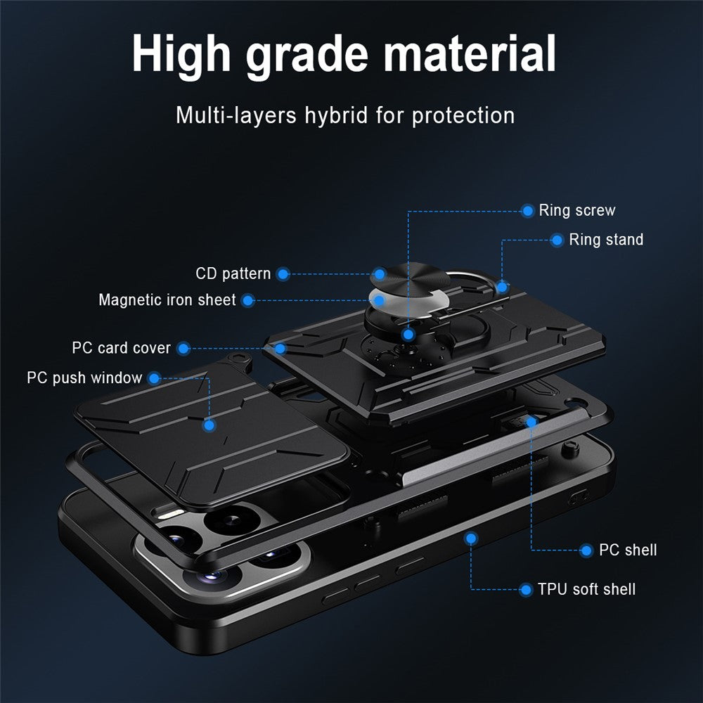 For Xiaomi 17T Pro Case PC + TPU Kickstand Phone Back Cover with Camera Slider