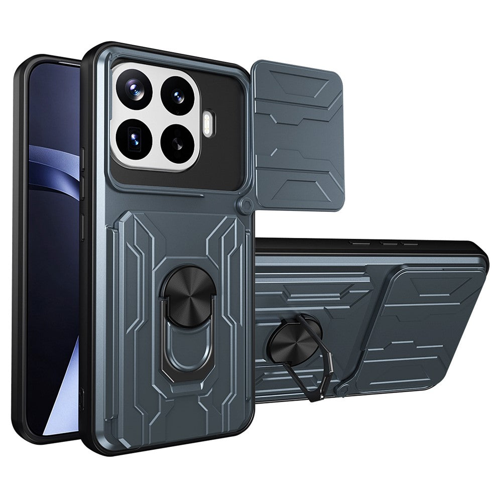 For Xiaomi 17T Pro Case PC + TPU Kickstand Phone Back Cover with Camera Slider