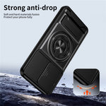 For TECNO Pova 8 5G Magnetic Case Ring Holder Foldable Kickstand TPU PC Phone Cover with Camera Lens Slider