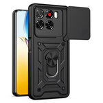 Til ZTE Blade A56 cover med skydelåg til kamera PC + TPU stativ telefoncover