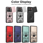 Til ZTE Blade A56 cover med skydelåg til kamera PC + TPU stativ telefoncover