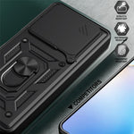 Til ZTE Blade A56 cover med skydelåg til kamera PC + TPU stativ telefoncover