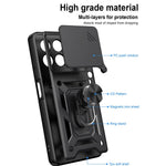 Til ZTE Blade A56 cover med skydelåg til kamera PC + TPU stativ telefoncover
