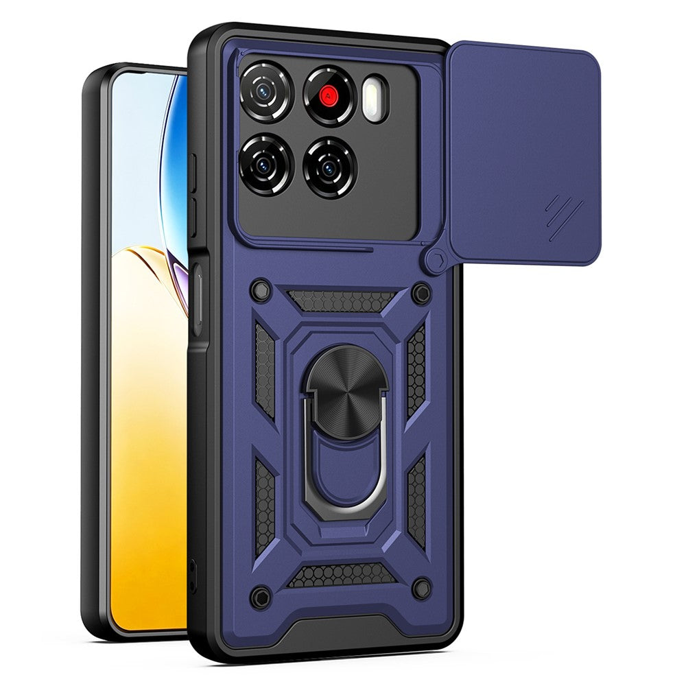 Til ZTE Blade A56 cover med skydelåg til kamera PC + TPU stativ telefoncover