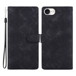 For iPhone 17th / 16th Wallet Case Imprinted Ethnic Pattern Leather Phone Cover with Wrist Strap