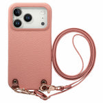 For iPhone 18 Pro / 17 Pro Litchi Pattern Case with Lanyard Shockproof PC PU Leather Cover