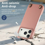 For iPhone 18 Pro / 17 Pro Litchi Pattern Case with Lanyard Shockproof PC PU Leather Cover