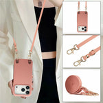 For iPhone 18 Pro / 17 Pro Litchi Pattern Case with Lanyard Shockproof PC PU Leather Cover