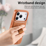CASENEO For iPhone 18 Pro Max / 17 Pro Max Magnetic Case Wristband PU Leather + PC Shockproof Phone Cover