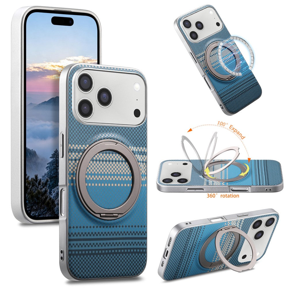 For iPhone 18 Pro Max / 17 Pro Max Case Magnetic Kickstand PU Leather + PC + TPU Gradient Phone Cover