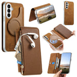 For Samsung Galaxy A37 5G Magnetic Case Detachable 2 in 1 Flip Wallet Leather Phone Cover with Suction Cup