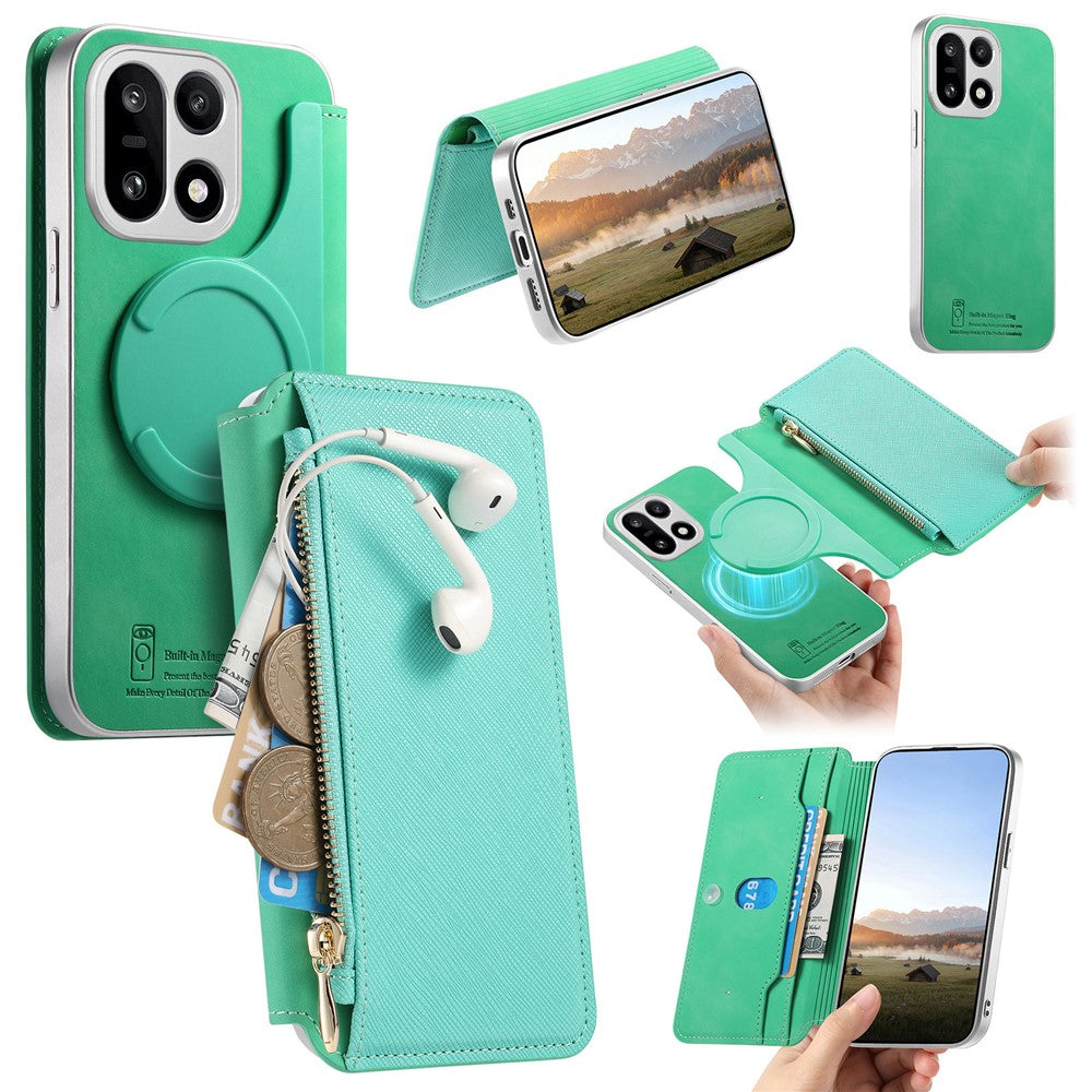 For OnePlus 15 5G Magnetic Case Detachable 2 in 1 Flip Wallet Leather Phone Cover with Suction Cup