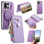 For OnePlus 15 5G Magnetic Case Detachable 2 in 1 Flip Wallet Leather Phone Cover with Suction Cup