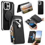 For OnePlus 15 5G Magnetic Case Detachable 2 in 1 Flip Wallet Leather Phone Cover with Suction Cup