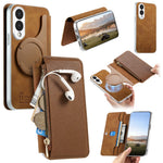 For Samsung Galaxy S25 Edge Magnetic Case Detachable 2 in 1 Flip Wallet Leather Phone Cover with Suction Cup