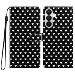 For Samsung Galaxy S26+ Case Heart Pattern PU Leather Flip Wallet Stand Phone Cover with Wrist Strap