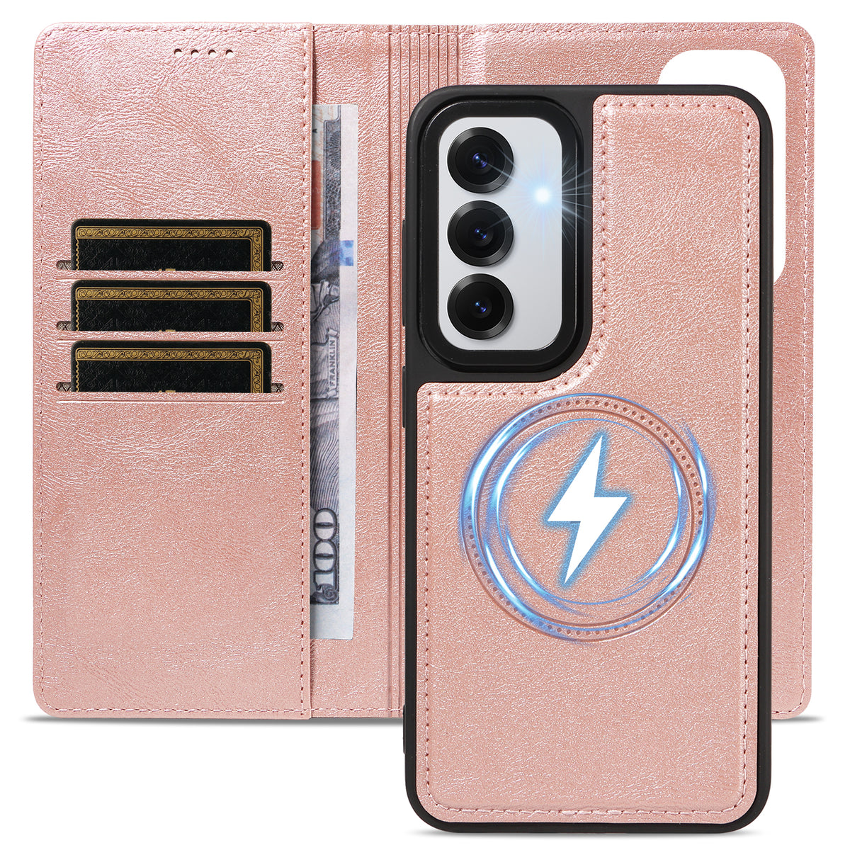 For Samsung Galaxy S24 / Galaxy S25 Magnetic Case Detachable 2 in 1 Leather Wallet Phone Cover