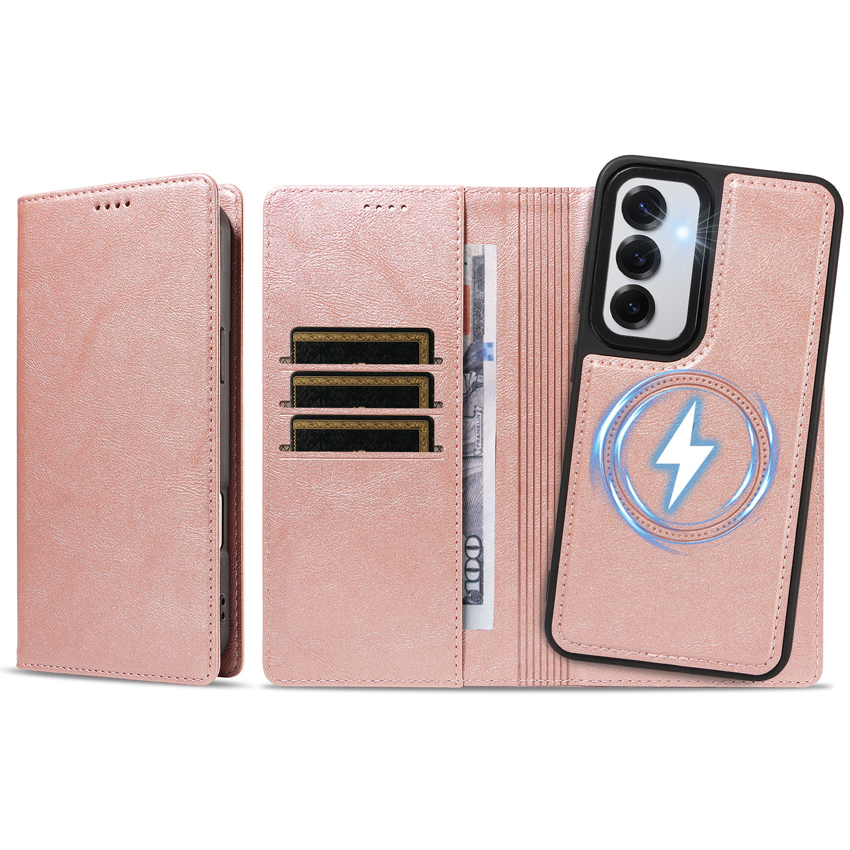 For Samsung Galaxy S24 / Galaxy S25 Magnetic Case Detachable 2 in 1 Leather Wallet Phone Cover