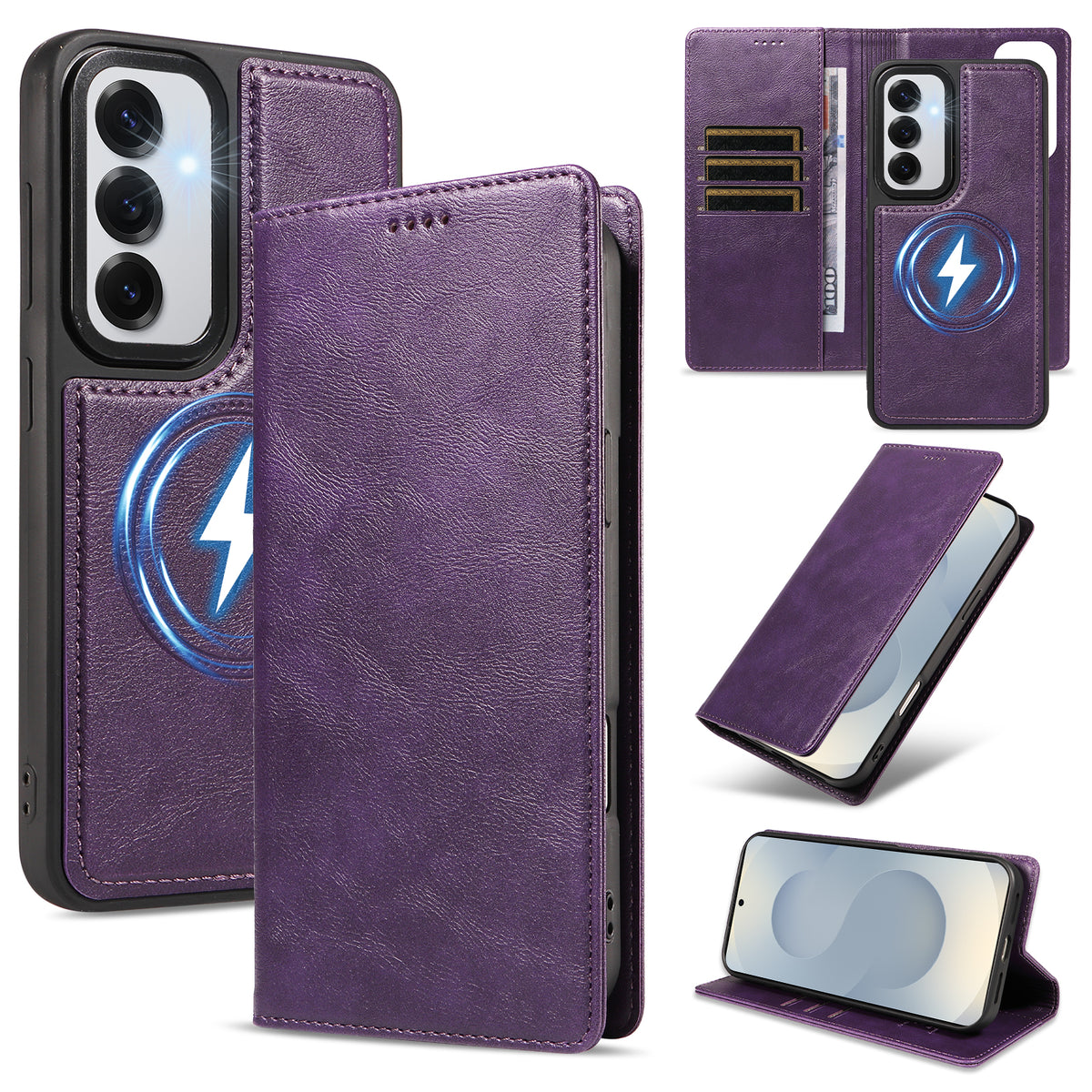 For Samsung Galaxy S24 / Galaxy S25 Magnetic Case Detachable 2 in 1 Leather Wallet Phone Cover
