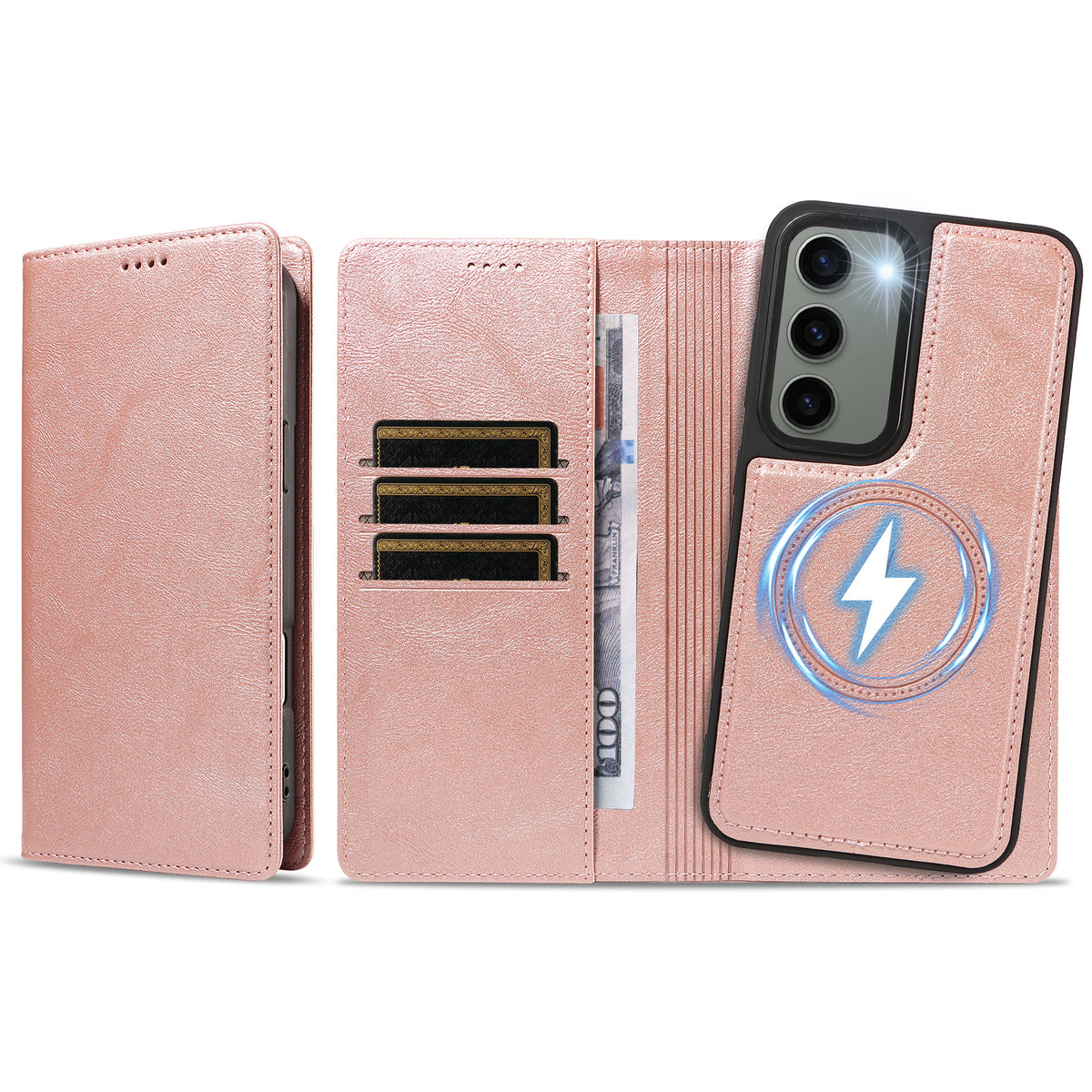 For Samsung Galaxy S23 Magnetic Case Detachable 2 in 1 Leather Wallet Phone Cover