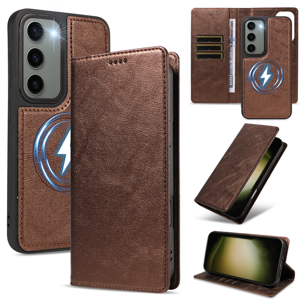 For Samsung Galaxy S23 Magnetic Case Detachable 2 in 1 Leather Wallet Phone Cover